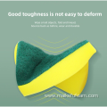 Cleaning yellow sponge green scouring pad for kitchen